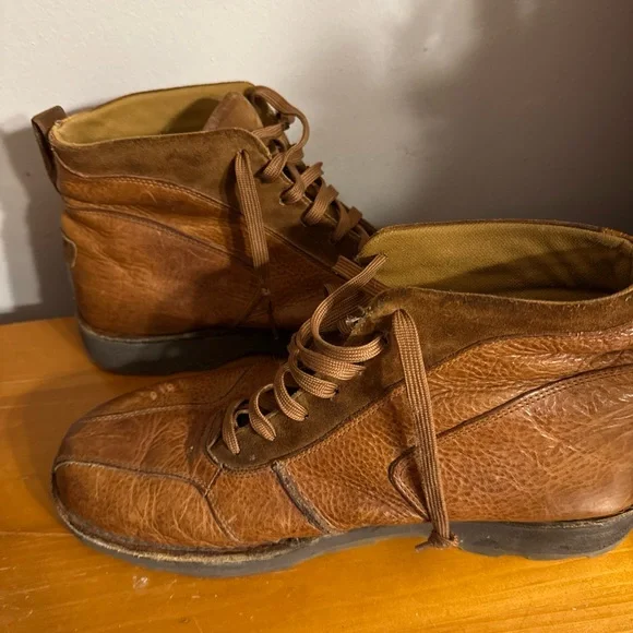 Vtg Dr Martens Mens12 Goth EDM Leather Shoes Brown display picture 1